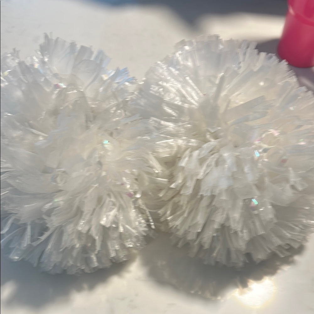 White Pom Pom Cheer Accessories